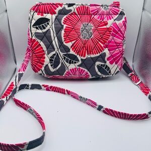 Vera Bradley Pink & Gray Quilted Floral Crossbody